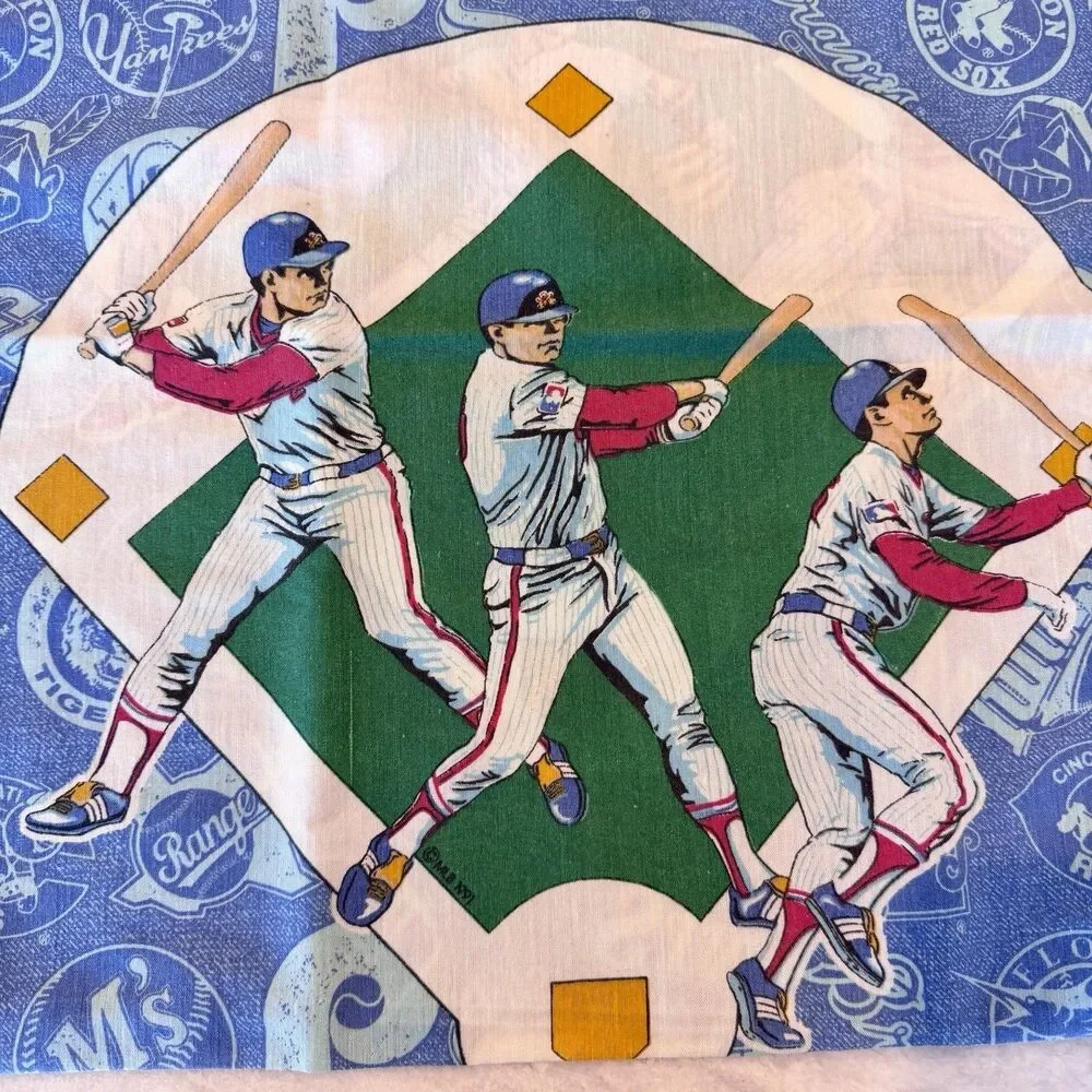Vintage 1991 MLB Major League Baseball Double Sided Standard Pillow Case
